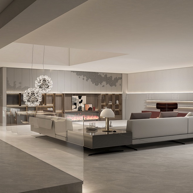 意飛空間輕高定簡歐風格全屋定制家具效果圖