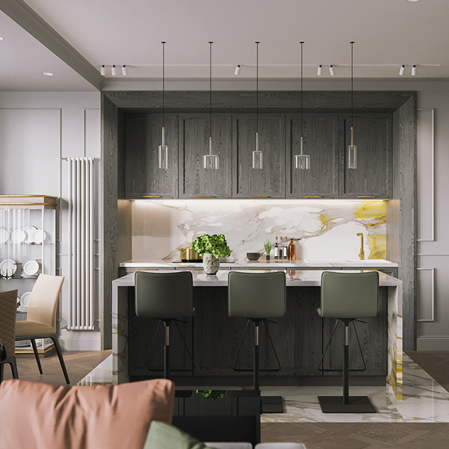 薄荷摩卡風格全屋定制效果圖