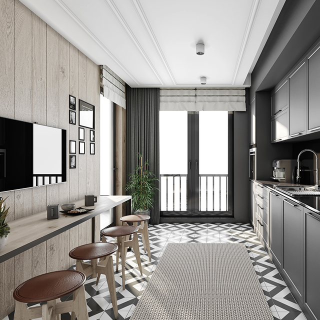 蘭卡威風格護墻板效果圖